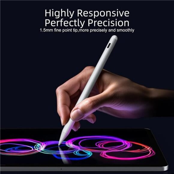 Stylus Pen for iPad 9th&10th Generation-2X Fast Charge Active Pencil Gen-White - Picture 2 of 7